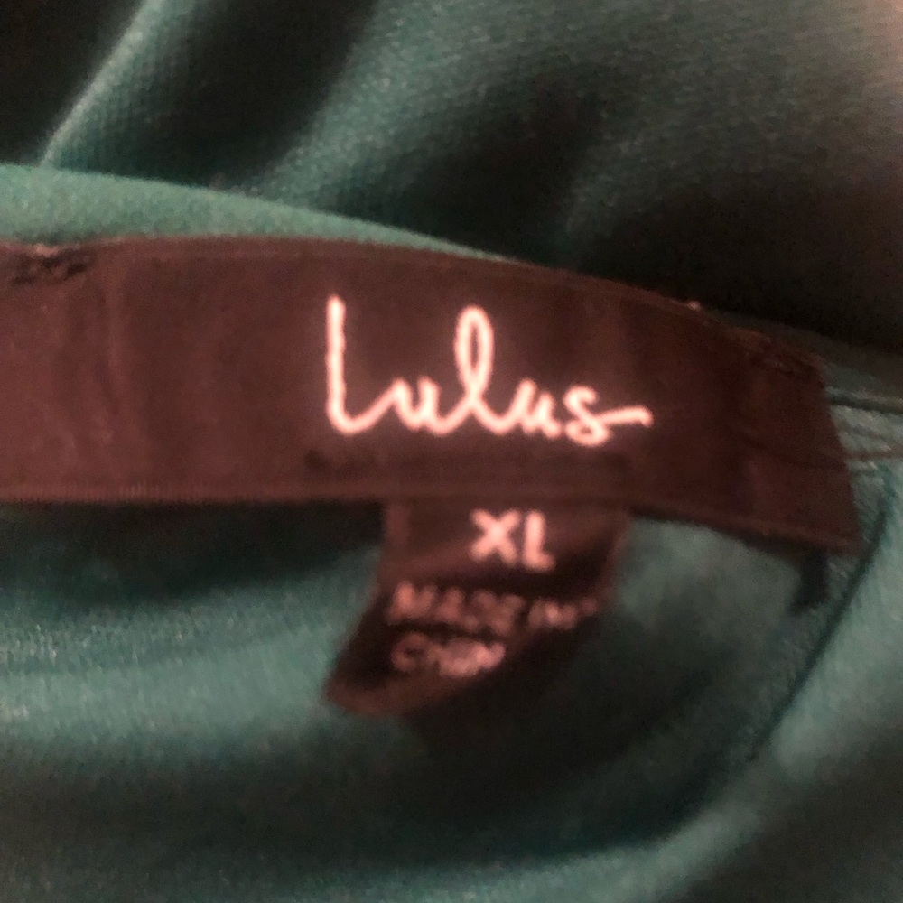 Lulu's Teal Green Lace Plunge Mini Dress - Picture 9 of 11